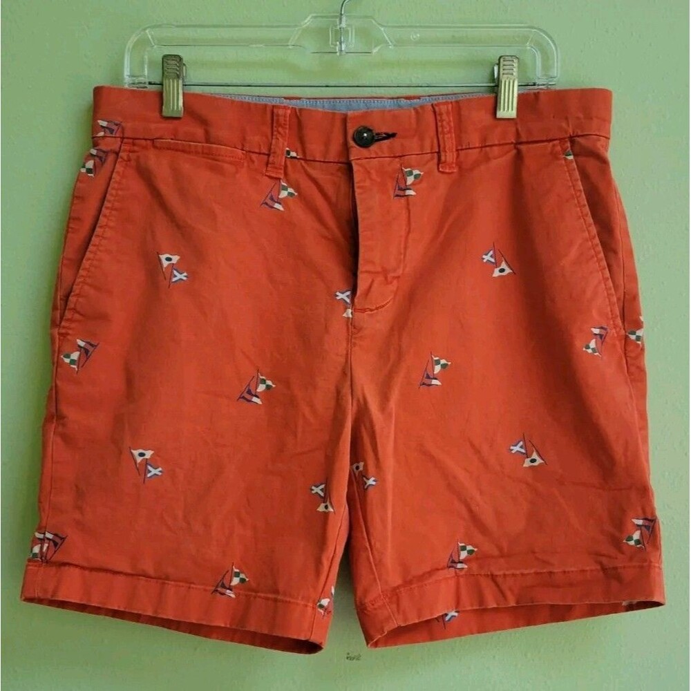 Tommy Hilfiger Nautical Flags Flat Front Chino Shorts Men's Size 31